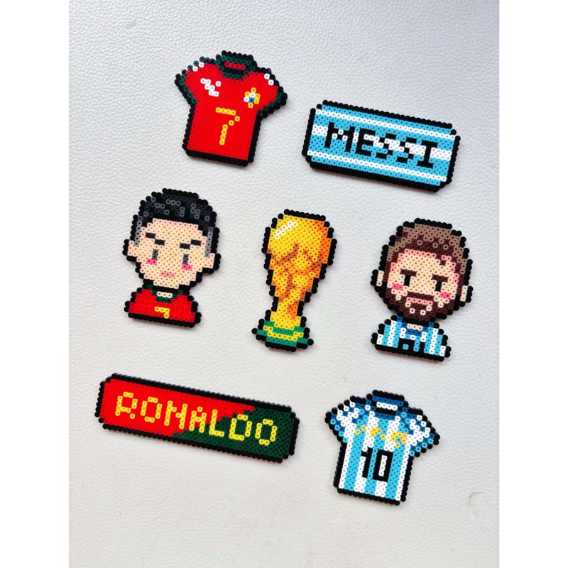 World Cup Beaded Keychain Finished Product Cristiano Ronaldo Messi Haaland Neymar Mbappe Bag Charm Gift for Boyfriend