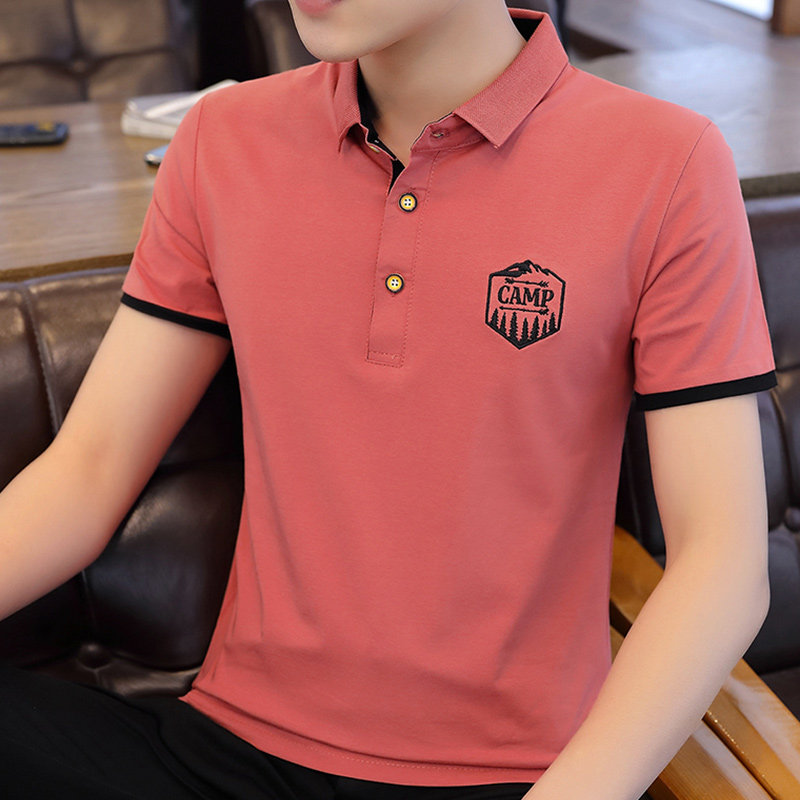 Ice Silk Short Sleeve Male Tide Card T-shirt 2021 Summer Fashion Polo Shirt Ice Sensation Speed Dry Embroidered t-shirt with T-shirt