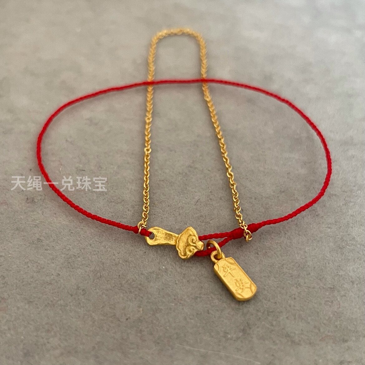 0 3 mm 3 mm fine red rope foot gold 999 gold Ping An Happy Joyless Pure Gold Necklace handmade Handmaid