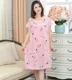 Váy ngủ ngắn tay của phụ nữ trung niên và cao tuổi nữ mùa hè cotton lụa thuần chất béo MM mẹ trung niên rời váy ngủ lụa cotton - Đêm đầm