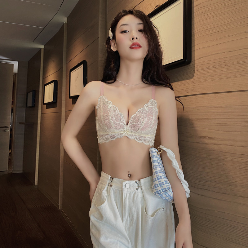 Underwear Women's Small breasts gather bra set to adjust the female flat chest special sexy without steel ring bra