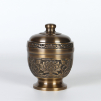 Pure copper antique copper aromatherapy incense burner powder box incense powder cans clear fragrance antique Double Dragon lotus flower powder Cup