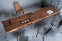 H216 North American black hut full board modern minimalist solid wood log table tea table desk 308 82 82 74 73 * 7