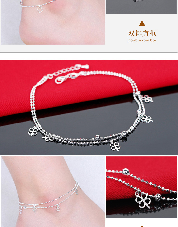 2018 new red rope mắt cá chân chuỗi chuông 999 sterling bạc vòng chân nữ cảm giác Hàn Quốc phiên bản của sinh viên đơn giản Sen phong cách cổ xưa