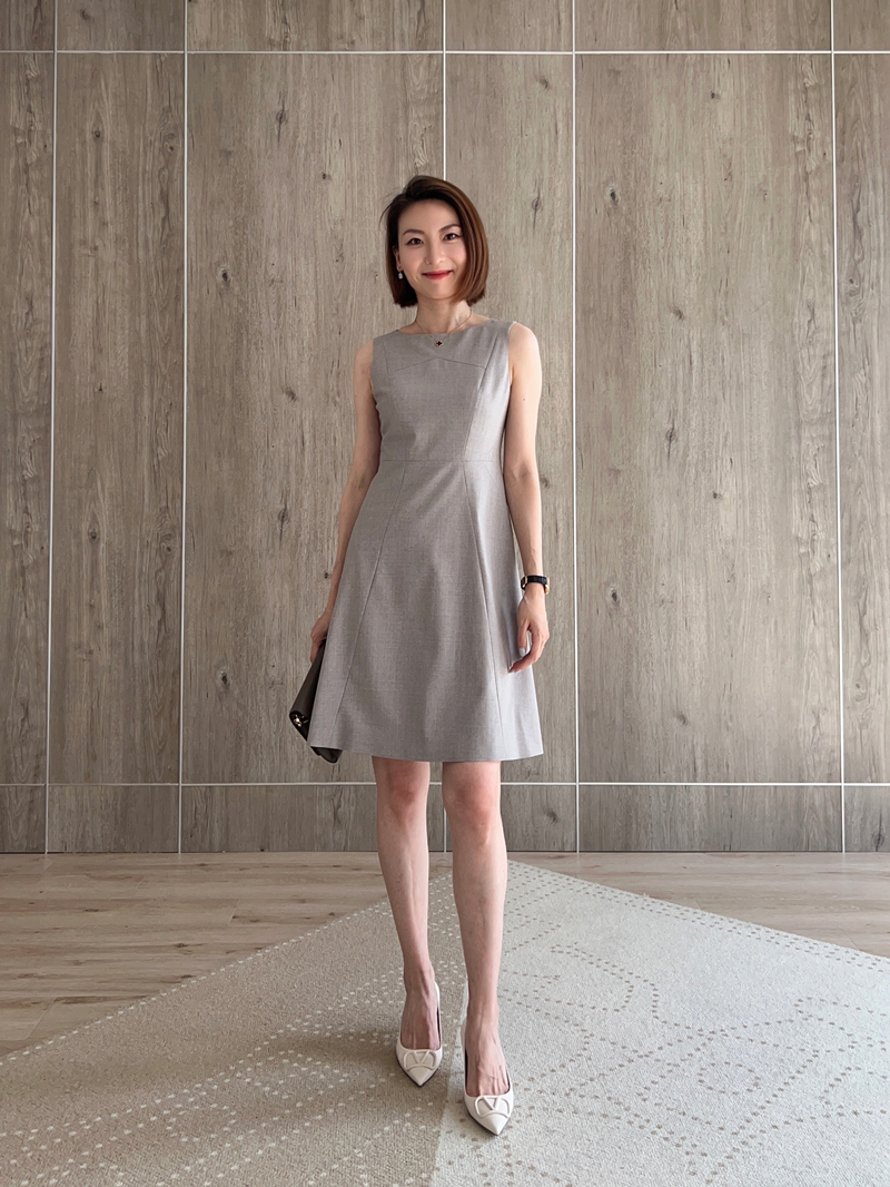 JIMMYCHEUNG Series Italy imported elastic wool stereo sleeveless dress