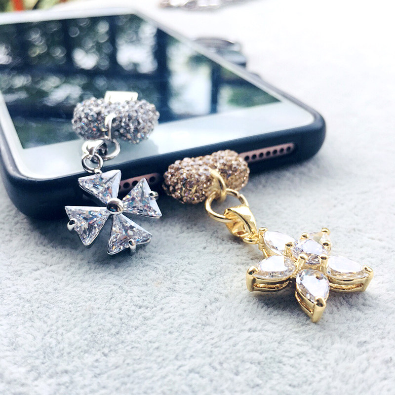 Suitable for vivo x23 Xiaomi oppoR15 mobile phone cute USB charging port anti-dust plug water drilling pendant ornament