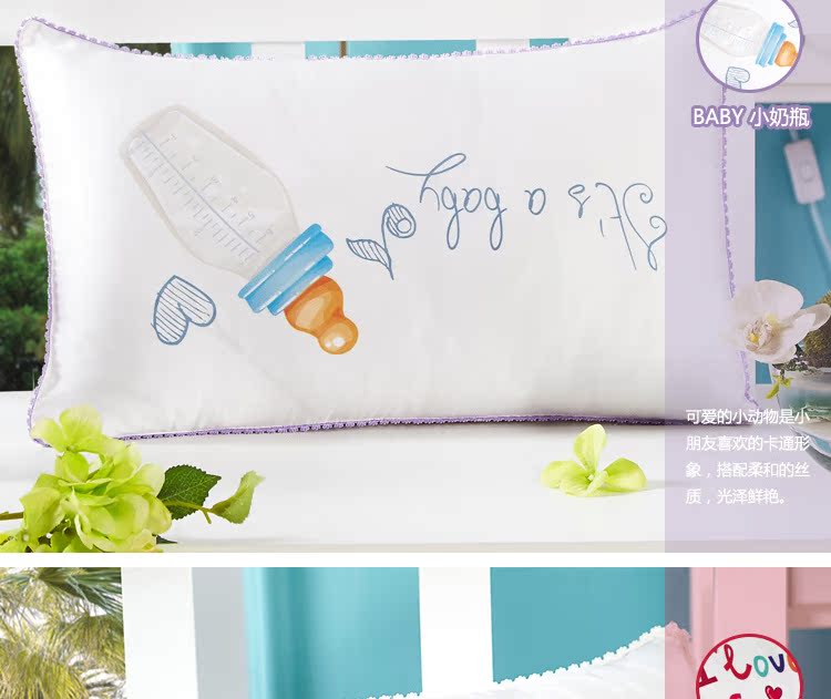 Jia Sili gối lụa tơ tằm ươm trẻ em gối in ấn quá trình lụa tơ tằm trẻ em gối - Gối trường hợp gối cao su non cho trẻ sơ sinh