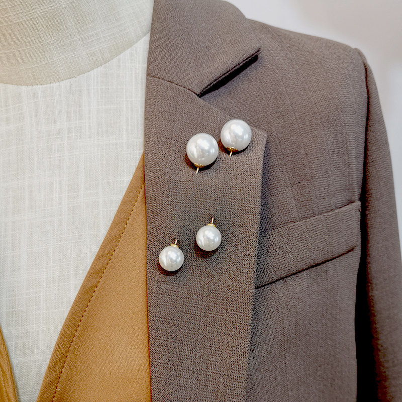 1 pair of price fashion pearl word pin pin four seasons clothing brooch female pin