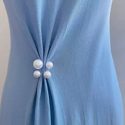 Waist bead buckle open thick coat pearl neckline anti-light baby bag pants pin for Cardigan brooch