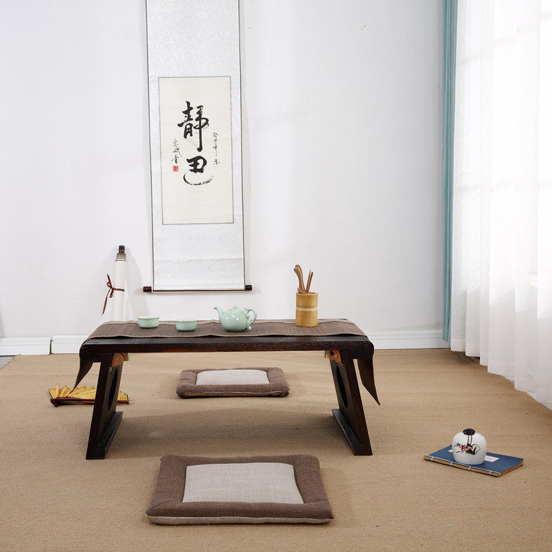 Tatami coffee table solid wood household low table tea table small kang table folding low table balcony table small coffee table Japanese style