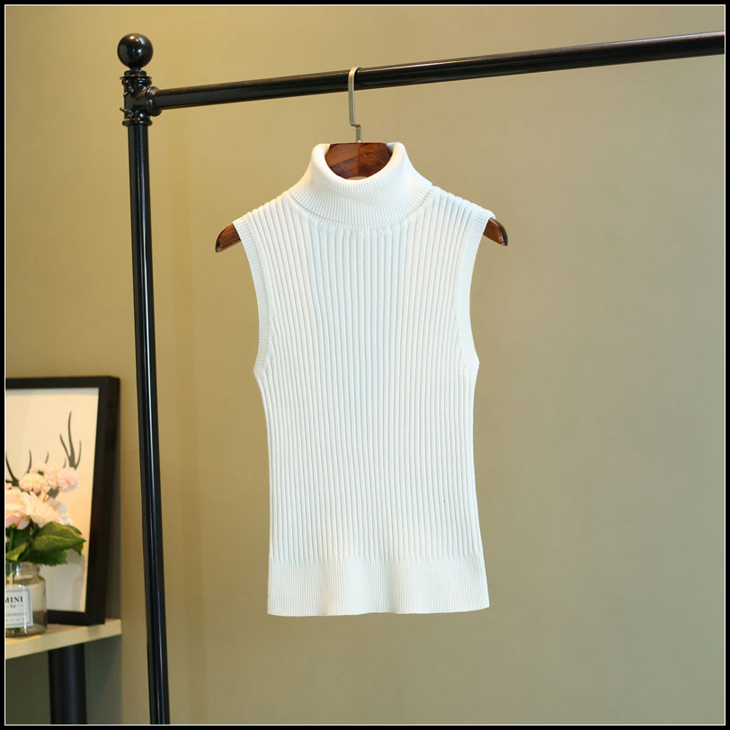 Mùa thu đông 2018 mới dệt kim cổ cao vest vest không tay áo thun nữ rộng rãi áo khoác rộng kích thước dày Hàn Quốc áo kiểu nữ đẹp tuổi 35
