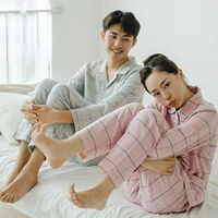 Nhật Bản không in gió mùa thu và mùa đông mặc đồ ngủ bằng vải sang trọng lưới cotton những người yêu thích bộ bông ấm áp dịch vụ nhà mới đồ bộ mặc nhà bằng vải thun