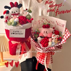 Graduation gift Pacha dog doll doll bouquet cartoon dried flower finished product birthday cute creative girlfriend in the Year of the Dragon