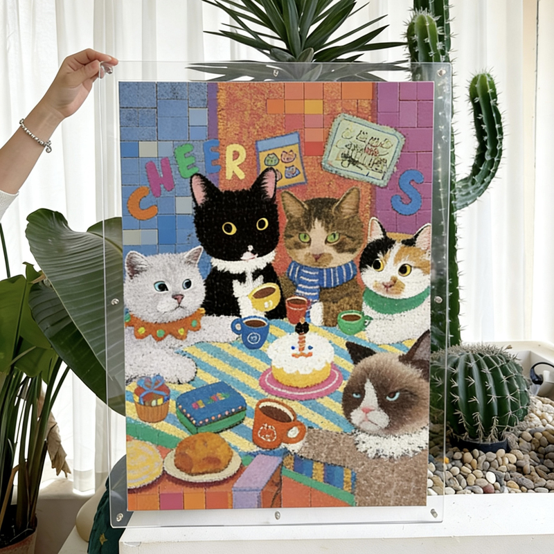 3Djp Puzzle Special Frame, High-Transparency Acrylic Frame, Modern Simple High-End 3Djp Puzzle Special Size Customization