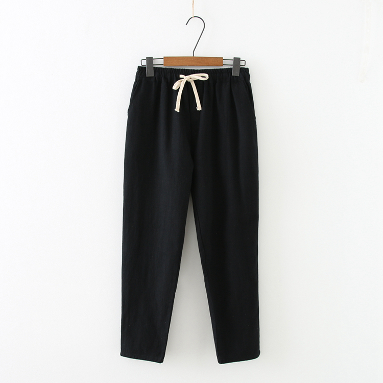 Quần Harlan cô gái cotton và vải lanh mùa hè quần cũ chín quần quần âu nữ phiên bản Hàn Quốc của quần cà rốt lỏng - Quần Harem quần nhung nữ thu đông