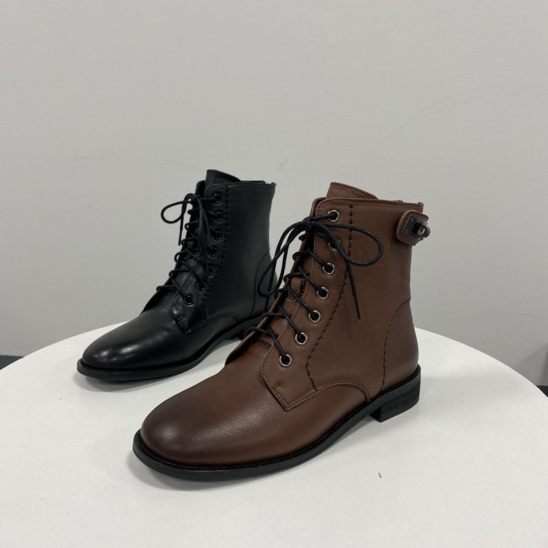 Brand withdrawal cutout 2021 fall/winter new Martin boots women's British trend ins non-slip leather women's singles boots