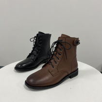 Brand Withdrawal Cabinet Break Code 2021 Autumn Winter New Martin Boots Female Yingren Craze Ins Non-slip Genuine Leather Women Single Short Boots