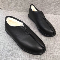 Foreign trade Old Beijing men genuine leather wool integrated with suede warm medium aged daddy cotton shoes casual old man shoes leather