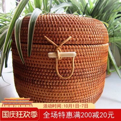 Vietnam's pure hand-woven autumn rattan exquisite seven-child cake barrel Pu'er tea packaging box mentioning the tea box at a shockingly low price