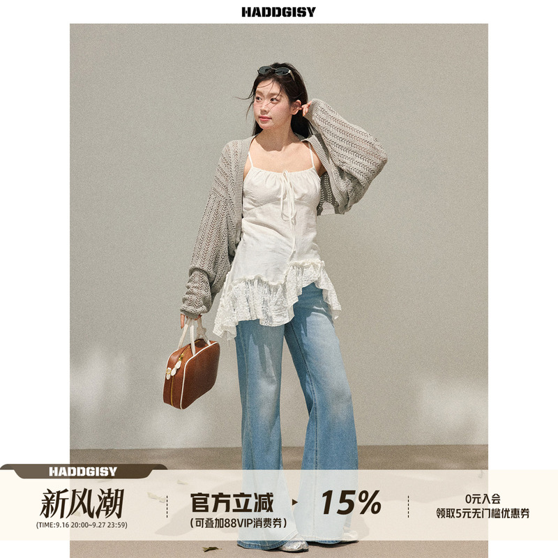 Zeng Xiaoxian Plus-Size Women's Clothing Korean Style for Slightly Chubby Girls, Irregular White Camisole Top and Blouse Autumn Set Zeng Xiaoxian Plus-Size Women's Clothing Korean Style for Slightly Chubby Girls, Irregular White Camisole Top and Blouse Autumn Set