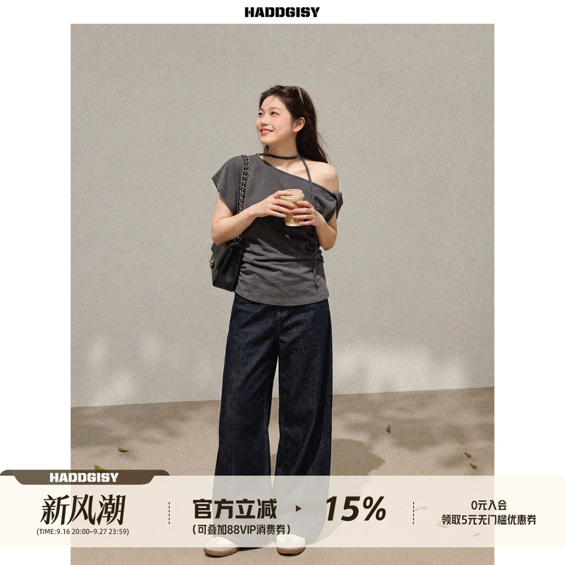 Zeng Xiaoxian Plus-Size Women's Clothing Gray Off-Shoulder Slim-Fit Short-Sleeve T-Shirt Summer Off-Shoulder Top Slimming Outfit for Plus-Size Women Zeng Xiaoxian Plus-Size Women's Clothing Gray Off-Shoulder Slim-Fit Short-Sleeve T-Shirt Summer Off-Shoulder Top Slimming Outfit for Plus-Size Women