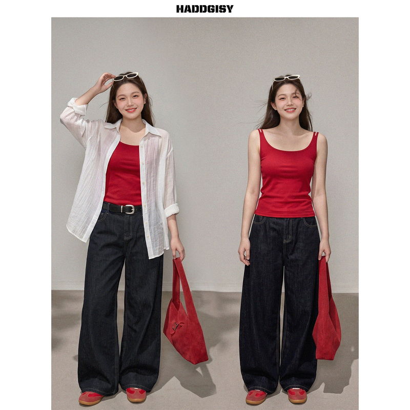 Zeng Xiaoxian Plus-Size Women's Clothing for Slightly Chubby Girls, Slimming Camisole for Layering or Wearing Alone, Sun-Protective Shirt Set