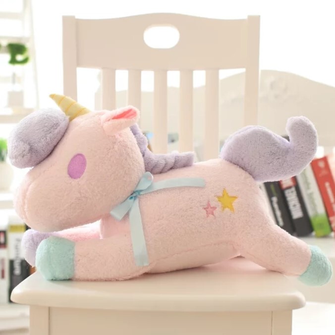 Super Cute L*T*S Gemini Tissue Box Unicorn Pony Plush Toy Tissue Holder Pillow Plush Toy 