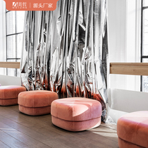 Nordic Style Design Modern Minimalist Cloth Art Changing Shoes stool Sofa Stool Down-to-earth red Mushroom Stool customizable