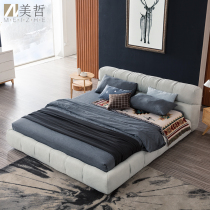 Nordic upscale Italian style minimalist master bedroom 1 8 m Double beds BB Buve bed modern minimalist cloth art bed can be removed