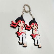 Supply Kung fu boy soft plastic keychain Taekwondo commemorative gift PVC keychain promotional keychain