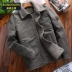 Áo khoác đôi dài cho nam Áo khoác lông cừu nam mùa đông dày lông cừu Áo khoác ngắn cho nam trung niên Dad Pack Cotton áo khoác phao nam Bông