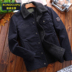 Áo khoác đôi dài cho nam Áo khoác lông cừu nam mùa đông dày lông cừu Áo khoác ngắn cho nam trung niên Dad Pack Cotton áo khoác chống nắng nam Bông
