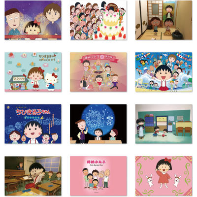 Chibi Maruko-chan poster, Japanese cartoon stickers, cute children's childhood comic stickers, room wall stickers, peripheral products