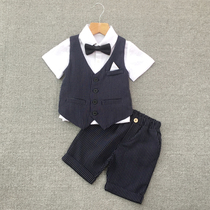 Boy suits suit foreign air children small gowns summer flowers children Western-style Han version Long pants CUHK Tong Han version of the suit