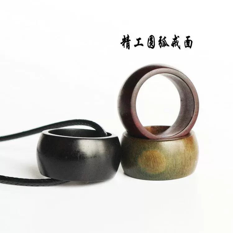 Gỗ đàn hương nhẫn nhẫn ngón tay gỗ đàn hương xanh làm bằng gỗ hồng mộc mun máu sandal retro gió quốc gia nam và nữ mẫu đôi nhẫn vàng nam 24k