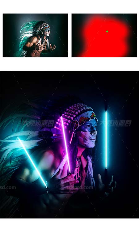 极品PS动作－霓虹灯光(GIF动画/含高清视频教程)：Gif Animated Neon Light Photoshop Action