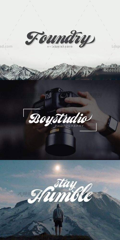 大气的连体英文字体：Foundry Script