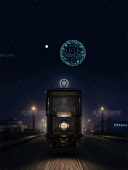 极品PS动作－浪漫烟花(GIF动画/含高清视频教程)：Gif Animated Fireworks Photoshop Action