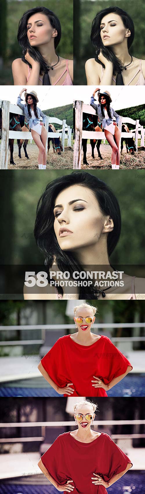 58 Pro Contrast Photoshop Actions,PS动作－58个专业对比色调