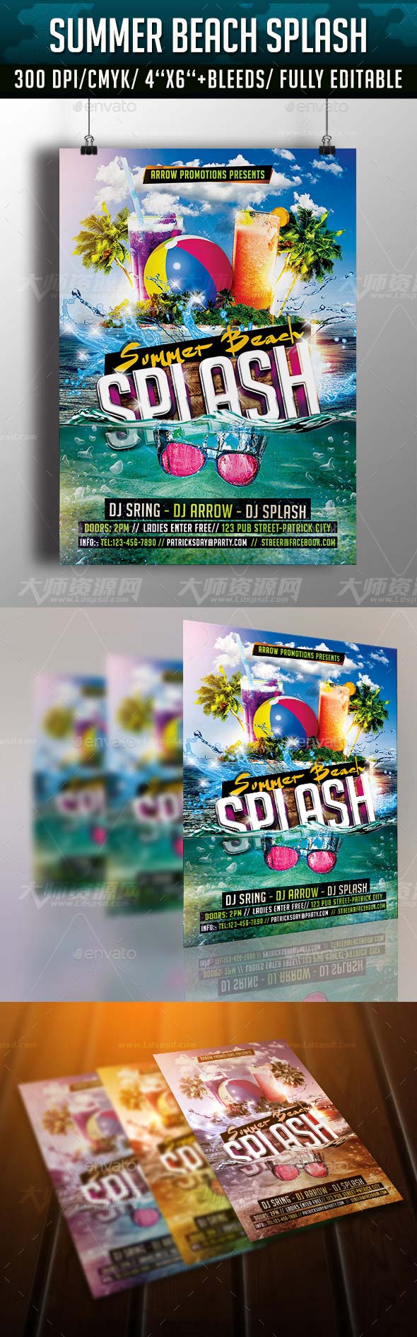 Summer Beach Splash Flyer Template