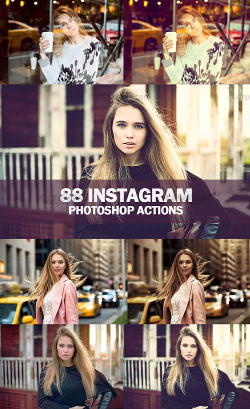 88 Instagram Photoshop Actions,PS动作－88个美图色调