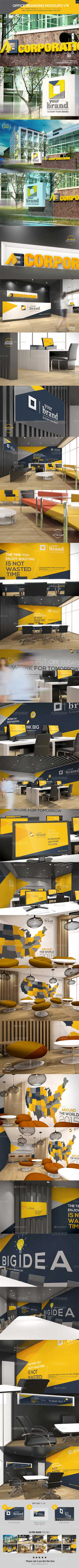 Office Branding Mockups V4,公司内部品牌展示模型