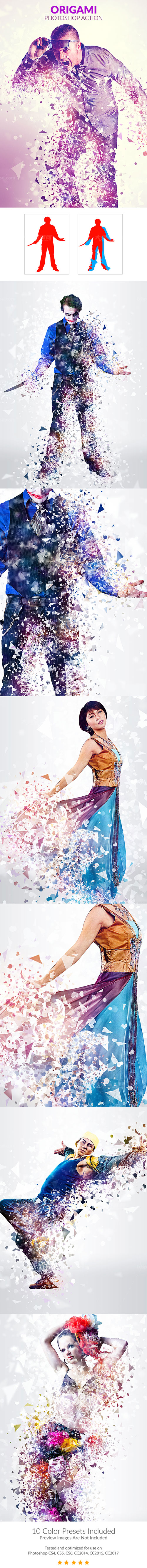 Origami Photoshop Action,极品PS动作－纸片抽离(含高清视频教程)