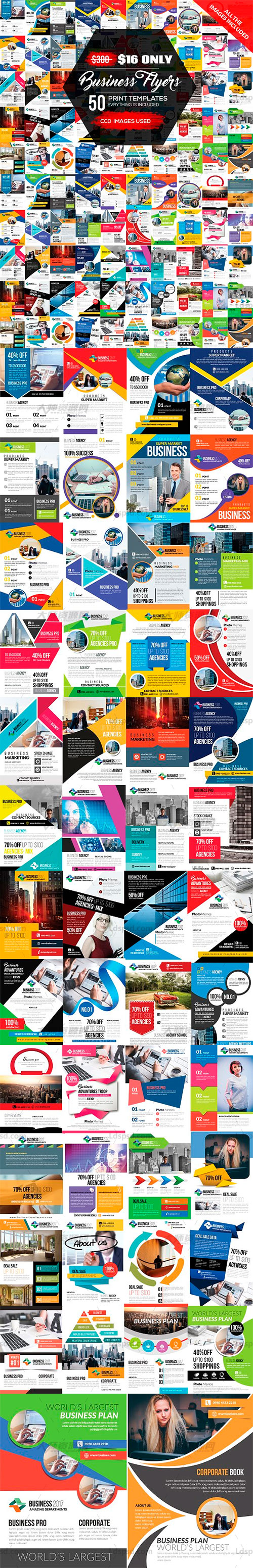 50个高品质的商业传单模板(含素材图)：50 New Business Flyer Bundle