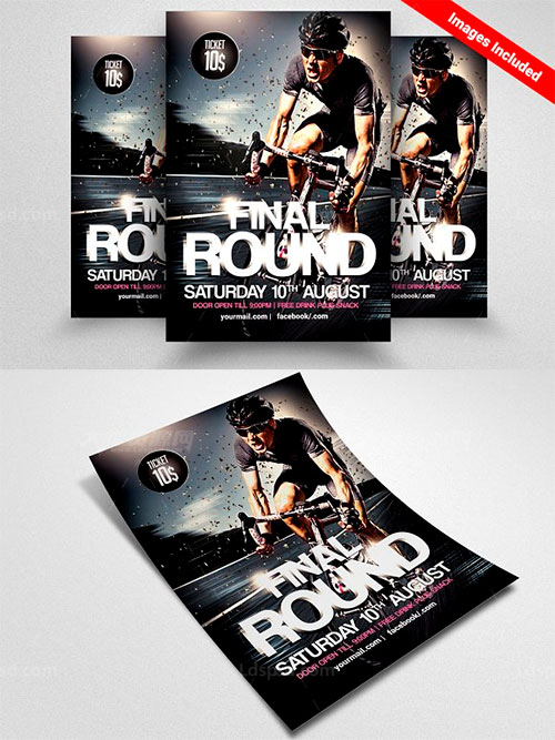 自行车比赛海报/传单模板：Bicycle Racing Flyer Templates