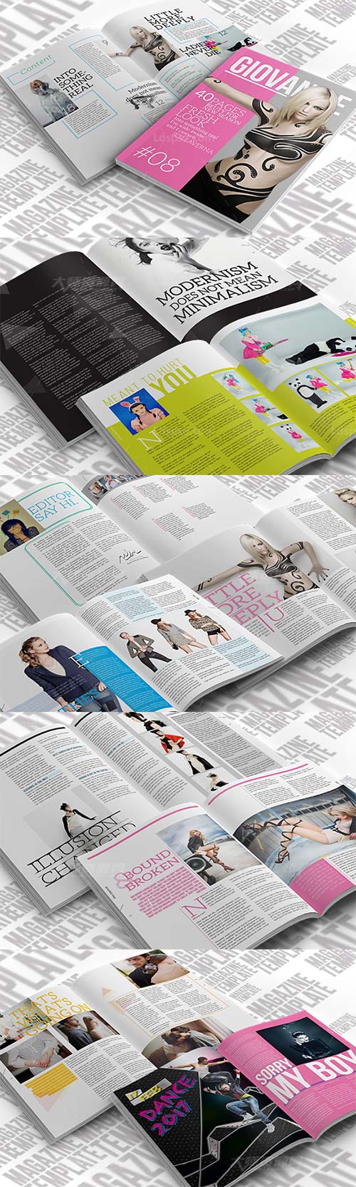 Indesign Magazine Template,indesign模板－商业杂志(通用型)