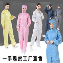 Anti-static dust-free clothing Siamese with pockets spray paint clothing dust-proof clothing men and women models electrostatic clothing with hood protective clothing