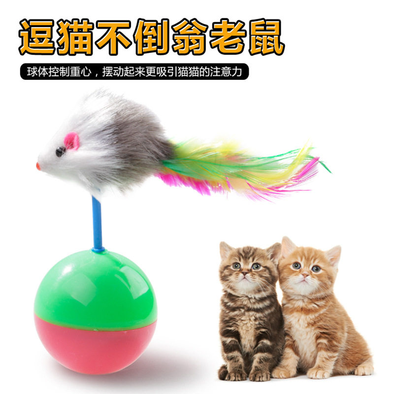 Teasing Cat Stick Orange Cat Toy Tumbler Toy Tumbler small rat Puzzle Feather Cat Balls Vocal Toy Pet Kitty Toys