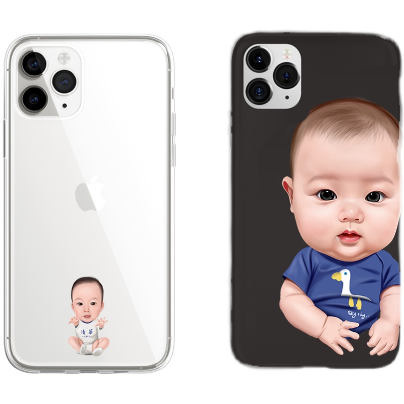 Fetal Hair Souvenir Diy Self-Made 100 Days Anniversary Day Full Moon Gift Baby Fetal Hair Painting Custom Mobile Phone Case