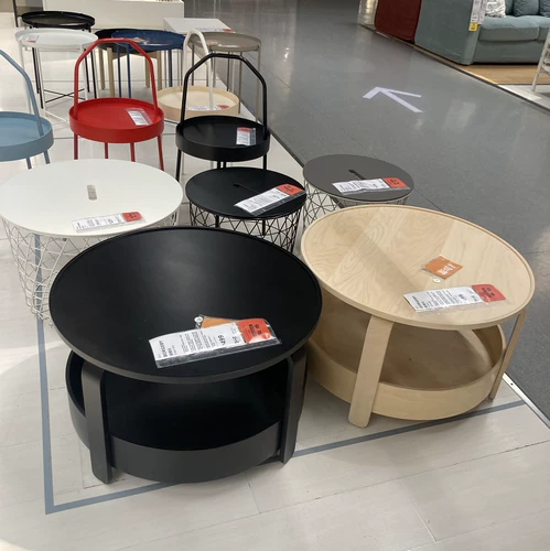 Домашний журнальный столик IKEA Bergby, столик для хранения, приставной столик из массива дерева, простой круглый агент по закупкам мебели IKEA